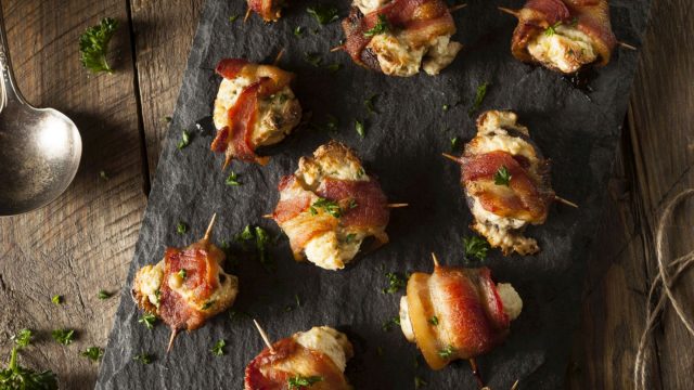Homemade Bacon Wrapped Mushrooms